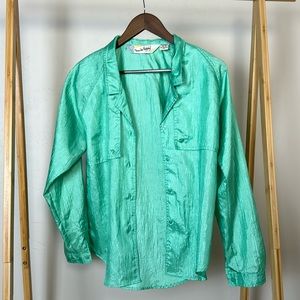 Diane Von Furstenberg shimmer vintage button up